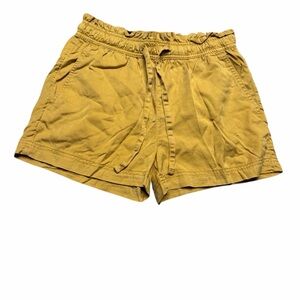 💛 C&C California Mustard Yellow Lyocell Drawstring Shorts 🌞 Soft &‎ Breezy 💛